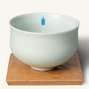 Blue Bottle Jade Porcelain Round Cup Year of the Snake